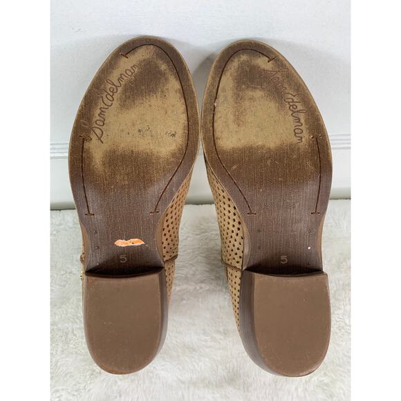 Sam Edelman Paula Perforated Leather Buckle Ankle Western Boots Size 5M - Picture 9 of 10